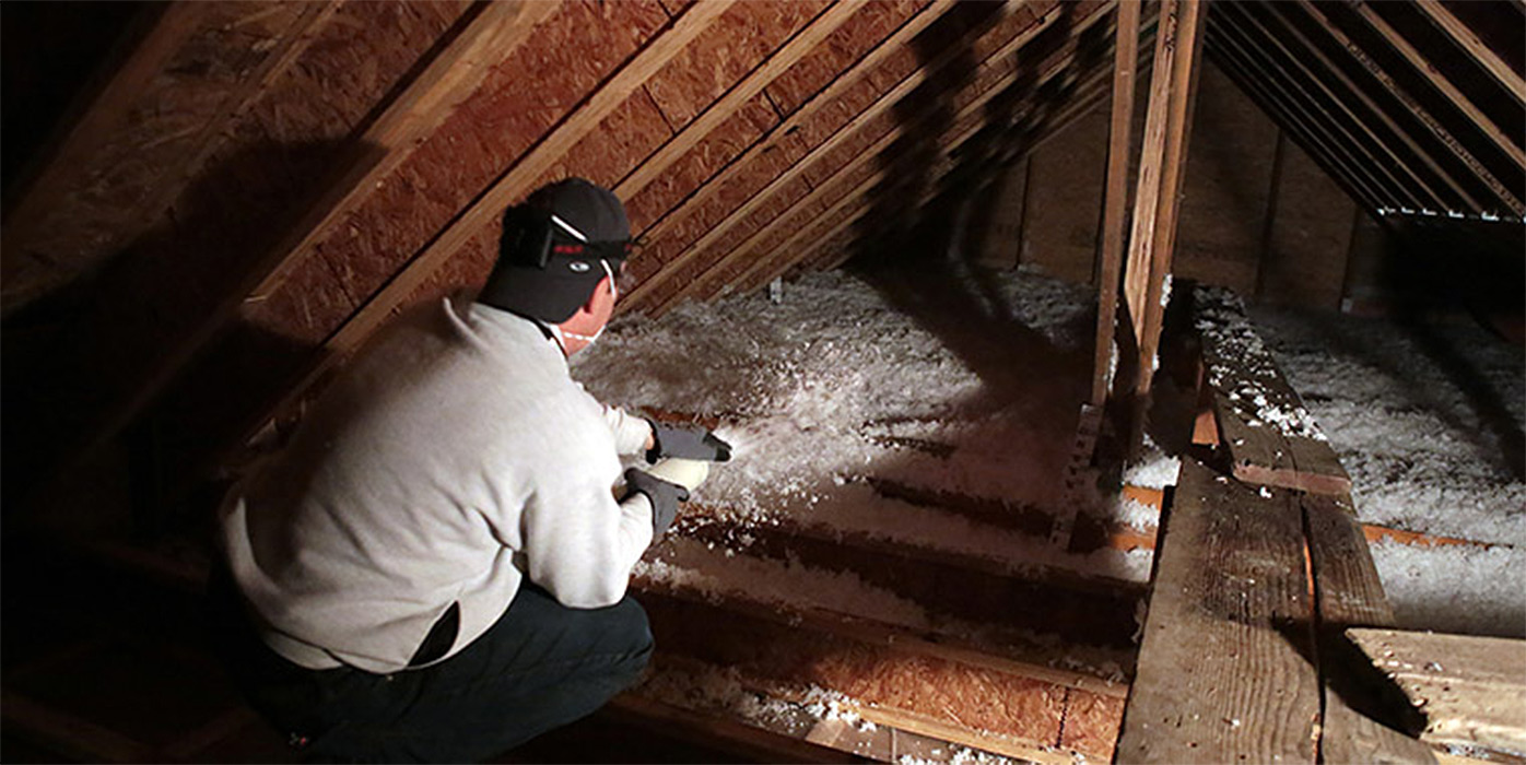 attic insulation being added