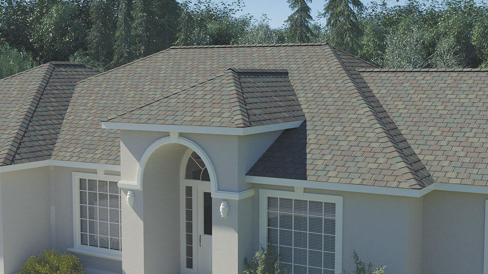 Asphalt roof in Brookfield, WA, that has multicolored asphalt shingles