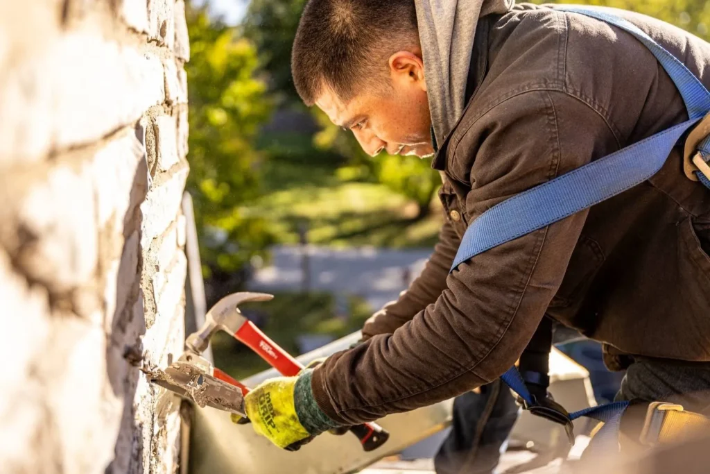 Semper Fi Roofing during a shingle roof replacement