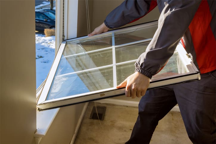 A professional at Semper Fi performing window installation.